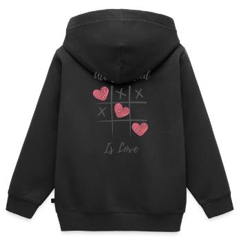 Valentinstags T-Shirt - Tic Tac Toe - Kinder Premium Organic Zip Hoodie - Schwarz - Hinten - AI Model Kid Male (0cm)