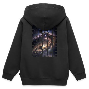 Conception spatiale avec la Voie lactée pour astronaute - Sweat Premium à capuche zippé enfant bio - noir - Dos - AI Model Kid Male (0cm)