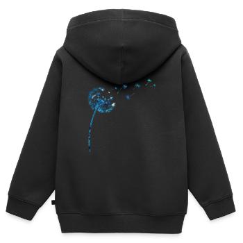 Löwenzahn - Kinder Premium Organic Zip Hoodie - Schwarz - Hinten - AI Model Kid Male (0cm)