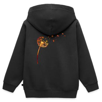 Löwenzahn - Kinder Premium Organic Zip Hoodie - Schwarz - Hinten - AI Model Kid Male (0cm)