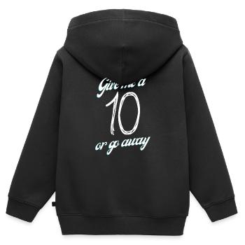 Give me a 10 or go away - Kinder Premium Organic Zip Hoodie - Schwarz - Hinten - AI Model Kid Male (0cm)