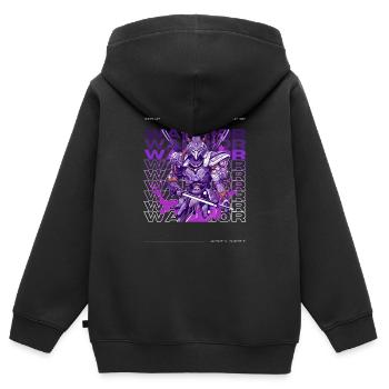 Krieger Samurai - Kinder Premium Organic Zip Hoodie - Schwarz - Hinten - AI Model Kid Male (0cm)