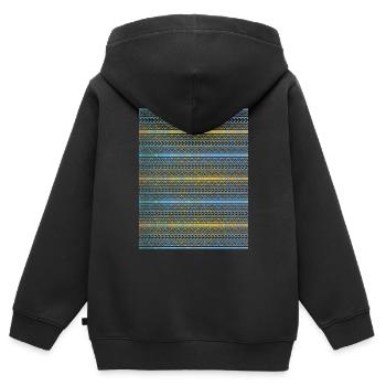 Graphiques autochtones - Sweat Premium à capuche zippé enfant bio - noir - Dos - AI Model Kid Male (0cm)
