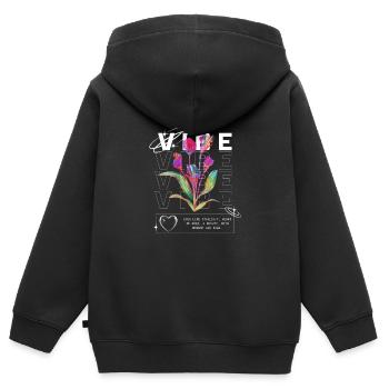 Sie hat eine Stimmung - Kinder Premium Organic Zip Hoodie - Schwarz - Hinten - AI Model Kid Male (0cm)