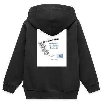 god's healing - Sweat Premium à capuche zippé enfant bio - noir - Dos - AI Model Kid Male (0cm)