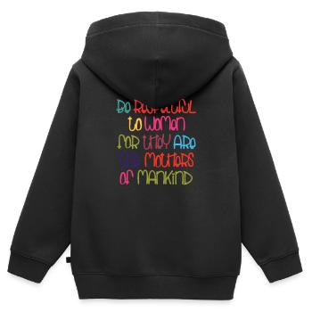 Be Respectful - Kids Premium Organic Zip-up Hoodie - black - Back - AI Model Kid Male (0cm)