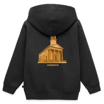 Ansbach St. Ludwig Kirche Mittelfranken Bayern - Kinder Premium Organic Zip Hoodie - Schwarz - Hinten - AI Model Kid Male (0cm)