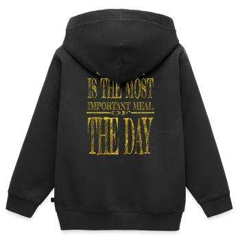 bday geek happy quote funny funny quote milk - Kinder Premium Organic Zip Hoodie - Schwarz - Hinten - AI Model Kid Male (0cm)