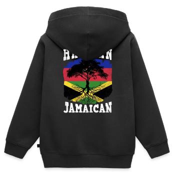 Haiti Haitianer Jamaika Kombination I Geschenk - Kinder Premium Organic Zip Hoodie - Schwarz - Hinten - AI Model Kid Male (0cm)