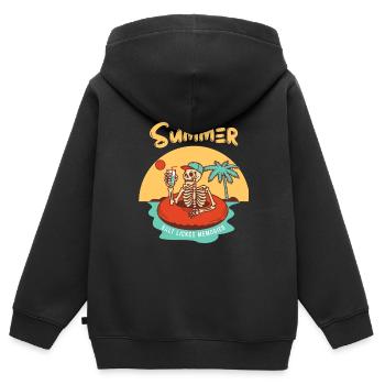 Sommer Sommer - Kinder Premium Organic Zip Hoodie - Schwarz - Hinten - AI Model Kid Male (0cm)