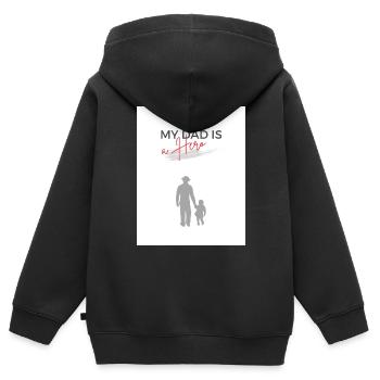 My Dad is a Hero - Kids Premium Organic Zip-up Hoodie - black - Back - AI Model Kid Male (0cm)