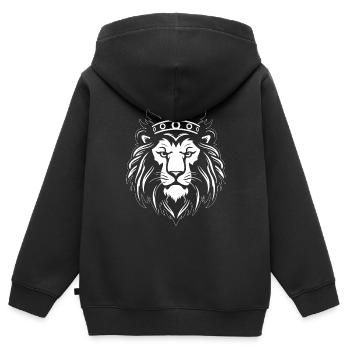 Löwe Löwenkopf Raubtier - Kinder Premium Organic Zip Hoodie - Schwarz - Hinten - AI Model Kid Male (0cm)