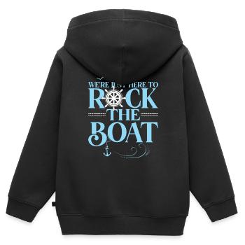 Cooler Spruch für Segel Gruppe Crew Boot Besatzung - Kinder Premium Organic Zip Hoodie - Schwarz - Hinten - AI Model Kid Male (0cm)