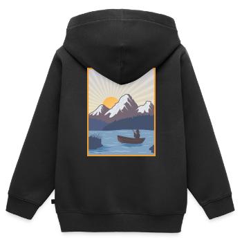 Wassersport - Kinder Premium Organic Zip Hoodie - Schwarz - Hinten - AI Model Kid Male (0cm)