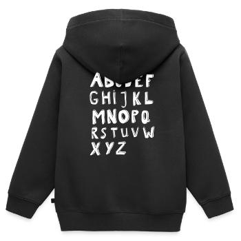 Alphabet Druckbuchstaben - Kinder Premium Organic Zip Hoodie - Schwarz - Hinten - AI Model Kid Male (0cm)