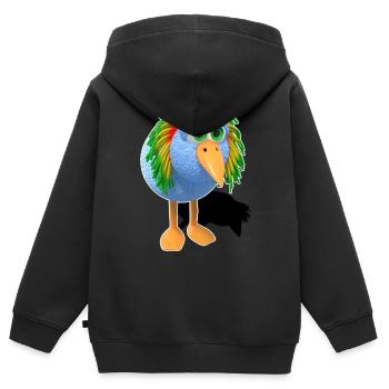 Reggae Bird Bob - Sweat Premium à capuche zippé enfant bio - noir - Dos - AI Model Kid Male (0cm)