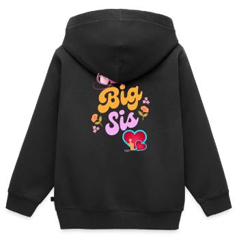 Big Sis - Kinder Premium Organic Zip Hoodie - Schwarz - Hinten - AI Model Kid Male (0cm)