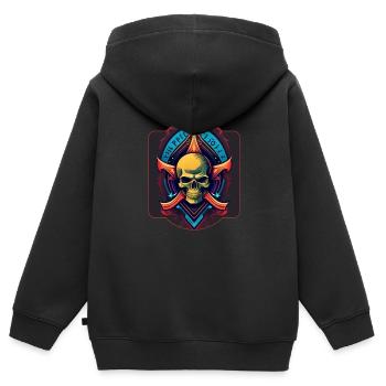 Rock 'N' Death - Kinder Premium Organic Zip Hoodie - Schwarz - Hinten - AI Model Kid Male (0cm)