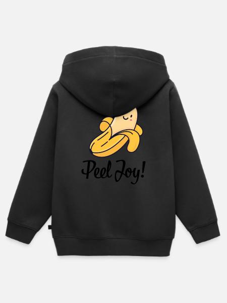 Peel Freude! - Kinder Premium Organic Zip Hoodie - Schwarz