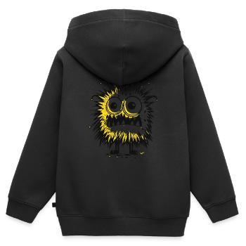 Kleines Monster - Kinder Premium Organic Zip Hoodie - Schwarz - Hinten - AI Model Kid Male (0cm)
