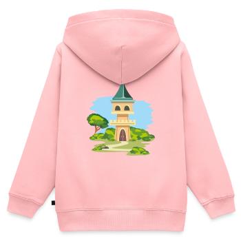 Cartoonish castle - Kids Premium Organic Zip-up Hoodie - rose - Back - AI Model Kid Female (0cm)