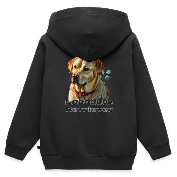 Labrador Retriever on Shirt’s - Vêtements et accès - Sweat Premium à capuche zippé enfant bio - noir - Dos - AI Model Kid Male (0cm)