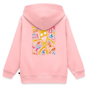 Moons melodischer Heuler - Kinder Premium Organic Zip Hoodie - Rosa - Hinten - AI Model Kid Female (0cm)