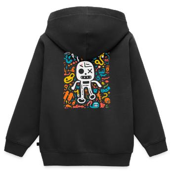 Geisterhafte Groove-Parade - Kinder Premium Organic Zip Hoodie - Schwarz - Hinten - AI Model Kid Male (0cm)