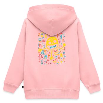 Mamas bunter Schritt - Kinder Premium Organic Zip Hoodie - Rosa - Hinten - AI Model Kid Female (0cm)
