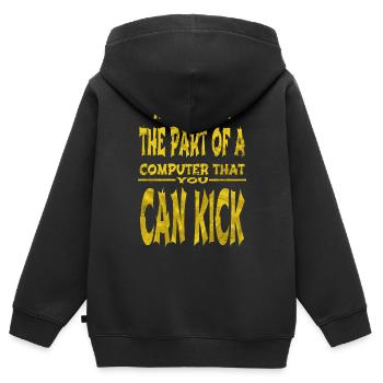 Informatique Informatique Humour Idée présente - Sweat Premium à capuche zippé enfant bio - noir - Dos - AI Model Kid Male (0cm)
