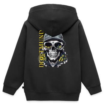 T-shirt Dortmund Dortmund Vêtements - Sweat Premium à capuche zippé enfant bio - noir - Dos - AI Model Kid Male (0cm)