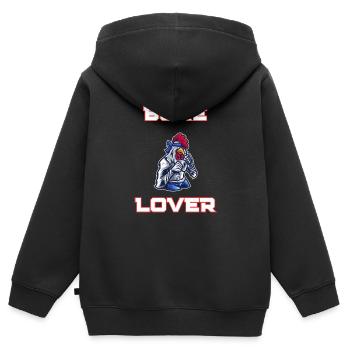 Boxe lover - Sweat Premium à capuche zippé enfant bio - noir - Dos - AI Model Kid Male (0cm)