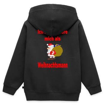Weihnachtsmann Identität - Version 1 - Kinder Premium Organic Zip Hoodie - Schwarz - Hinten - AI Model Kid Male (0cm)