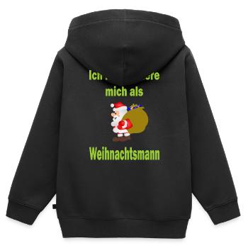 Weihnachtsmann Identität - Version 2 - Kinder Premium Organic Zip Hoodie - Schwarz - Hinten - AI Model Kid Male (0cm)