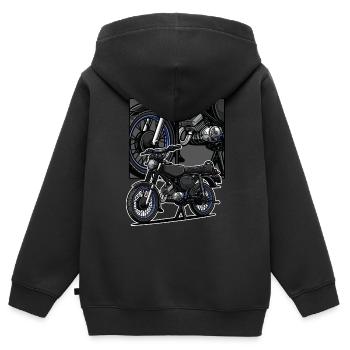 S51 (Tuning) // Illustration - Kinder Premium Organic Zip Hoodie - Schwarz - Hinten - AI Model Kid Male (0cm)