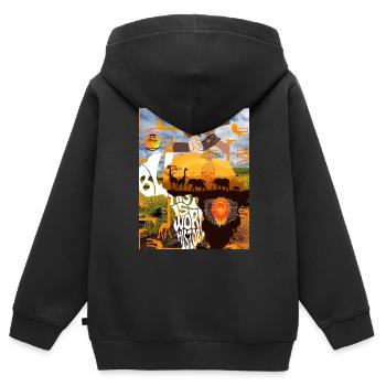 Black History is World History Original - Kinder Premium Organic Zip Hoodie - Schwarz - Hinten - AI Model Kid Male (0cm)