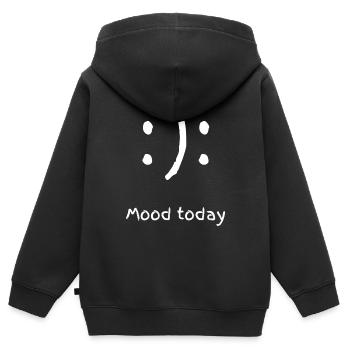 mood today - Kinder Premium Organic Zip Hoodie - Schwarz - Hinten - AI Model Kid Male (0cm)