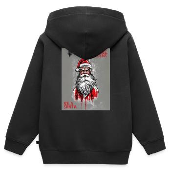 Ne soyez pas un looser. Soyez un Père Noël - Sweat Premium à capuche zippé enfant bio - noir - Dos - AI Model Kid Male (0cm)