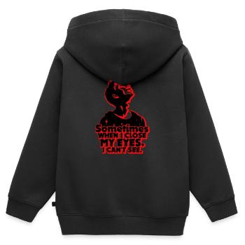 Rêves - Sweat Premium à capuche zippé enfant bio - noir - Dos - AI Model Kid Male (0cm)