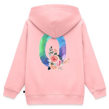 Buchstabe o Aquarell - Kinder Premium Organic Zip Hoodie - Rosa - Hinten - AI Model Kid Female (0cm)