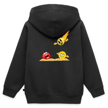 Bodja - Kids Premium Organic Zip-up Hoodie - black - Back - AI Model Kid Male (0cm)