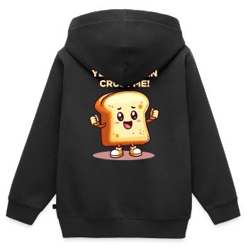 Tu peux me croûter - Sweat Premium à capuche zippé enfant bio - noir - Dos - AI Model Kid Male (0cm)