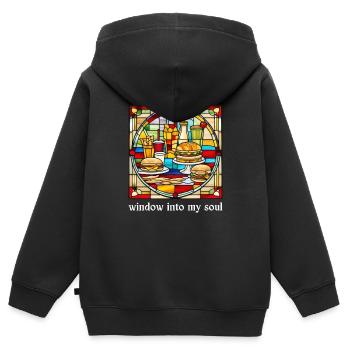 Stained Glass Fast Food - Window Into My Soul - Kids Premium Organic Zip-up Hoodie - black - Back - AI Model Kid Male (0cm)