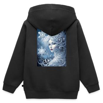 Beauté froide - Sweat Premium à capuche zippé enfant bio - noir - Dos - AI Model Kid Male (0cm)