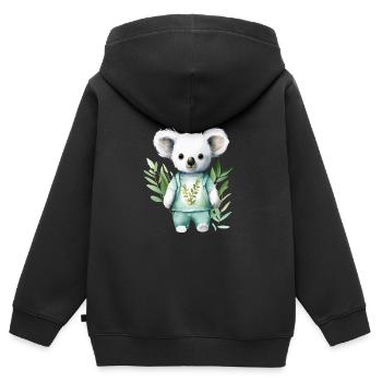 Eucalyptus Dreamer : T-shirt Koala - Sweat Premium à capuche zippé enfant bio - noir - Dos - AI Model Kid Male (0cm)