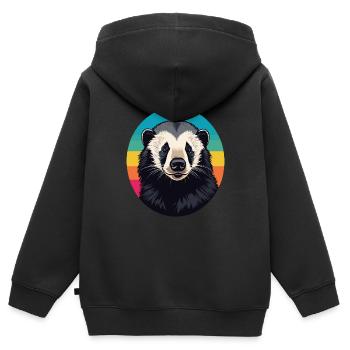 Ratel - Sweat Premium à capuche zippé enfant bio - noir - Dos - AI Model Kid Male (0cm)