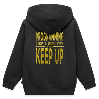 birthday present c plus plus pc frontend developer - Kinder Premium Organic Zip Hoodie - Schwarz - Hinten - AI Model Kid Male (0cm)