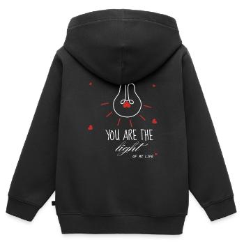 Du bist das Licht meiner Lebensliebe - Kinder Premium Organic Zip Hoodie - Schwarz - Hinten - AI Model Kid Male (0cm)