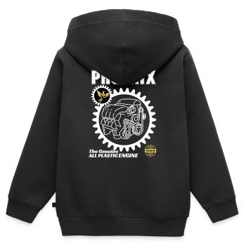 Moteur PHOENIX - Sweat Premium à capuche zippé enfant bio - noir - Dos - AI Model Kid Male (0cm)
