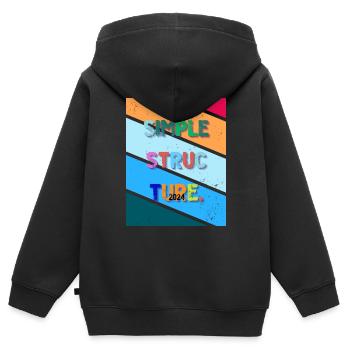Conception simple. Structure simple 2024. - Sweat Premium à capuche zippé enfant bio - noir - Dos - AI Model Kid Male (0cm)